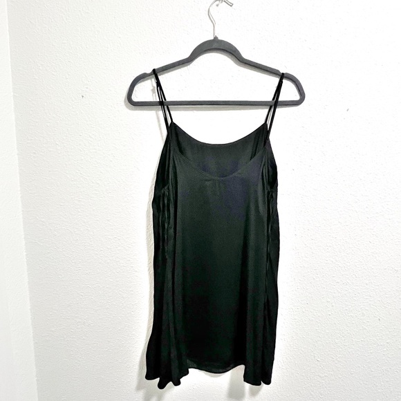 Free People Smooth Sailing Mini Slip Dress Black Medium - Picture 3 of 12